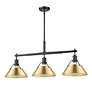 3_Orwell 35 3/4"W Black and Champagne Bronze 3-Light Pendant more views