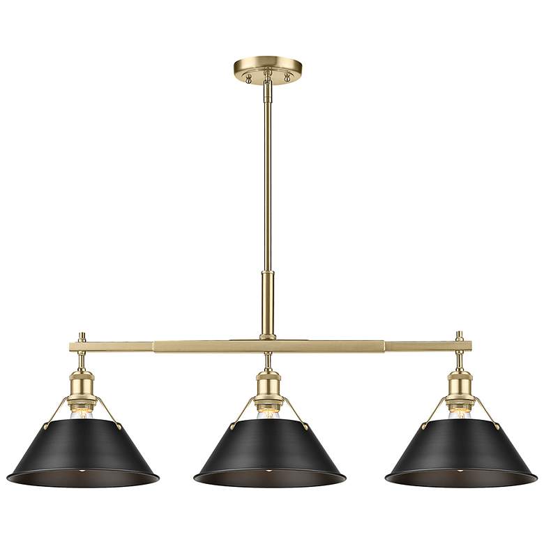 Image 1 Orwell 35 3/4"W Champagne Bronze and Black 3-Light Pendant
