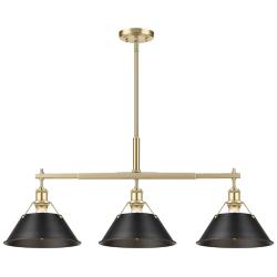 Orwell 35 3/4"W Champagne Bronze and Black 3-Light Pendant