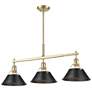 3_Orwell 35 3/4"W Champagne Bronze and Black 3-Light Pendant more views