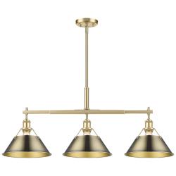 Orwell 35 3/4"W Champagne Bronze and Brass 3-Light Pendant
