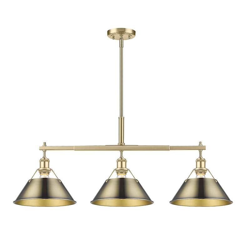 Image 2 Orwell 35 3/4"W Champagne Bronze and Brass 3-Light Pendant more views