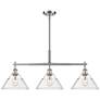 1_Orwell 35 3/4"W Pewter 3-Light Linear Pendant w/ Clear Glass