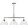 Orwell 35 3/4"W Pewter 3-Light Linear Pendant w/ Clear Glass