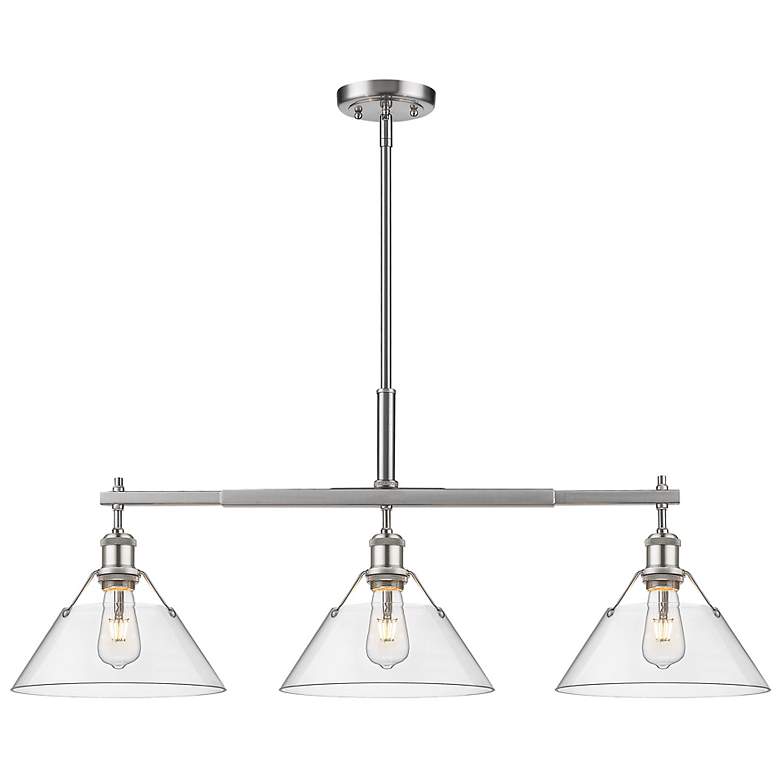 Image 2 Orwell 35 3/4"W Pewter 3-Light Linear Pendant w/ Clear Glass more views