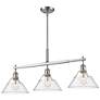 3_Orwell 35 3/4"W Pewter 3-Light Linear Pendant w/ Clear Glass more views