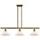 Orwell 36" 3-Light Brushed Brass Stem Hung Island Light w/ White Shade