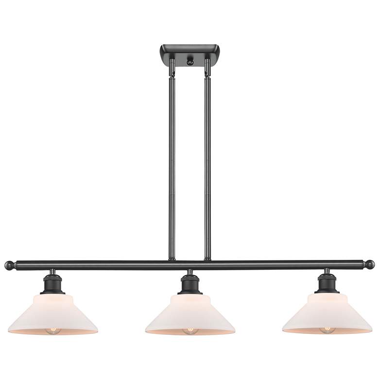 Image 1 Orwell 36" 3-Light Matte Black Stem Hung Island Light w/ Matte White S