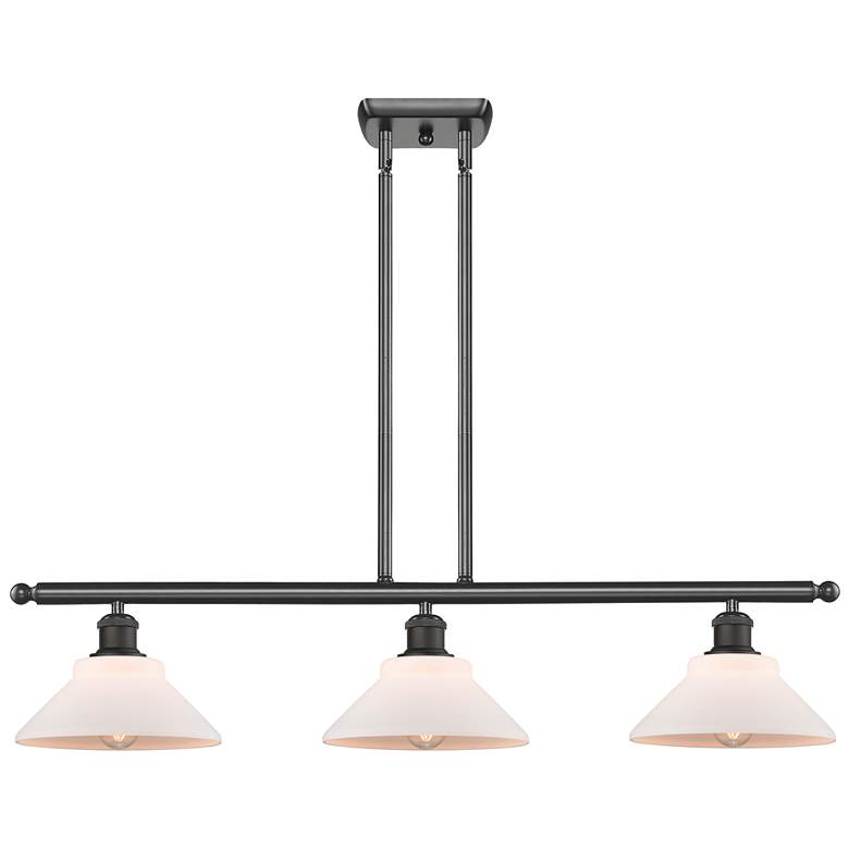 Image 1 Orwell 36" 3-Light Oil Rubbed Bronze Stem Hung Island Light w/ White S