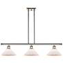 Orwell 36" 3-Light Polished Nickel Stem Hung Island Light w/ White Sha