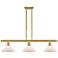Orwell 36" 3-Light Satin Gold Stem Hung Island Light w/ Matte White Sh