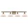 Orwell 36" 4-Light Antique Brass Bath Light w/ Matte White Shade