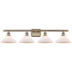 Orwell 36" 4-Light Antique Brass Bath Light w/ Matte White Shade