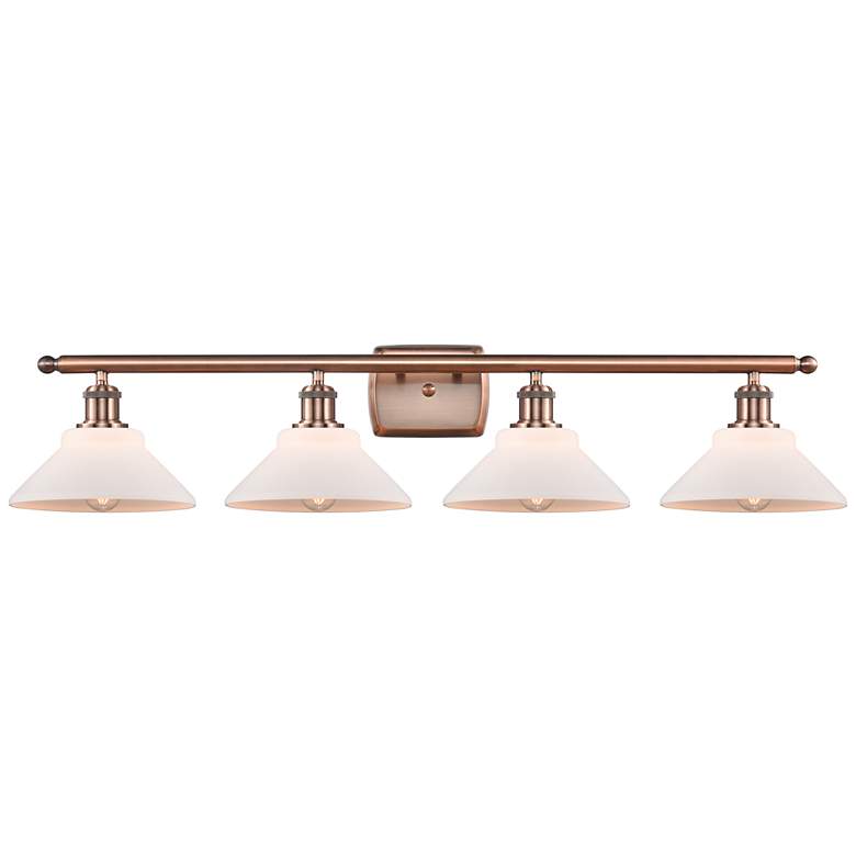 Image 1 Orwell 36" 4-Light Antique Copper Bath Light w/ Matte White Shade