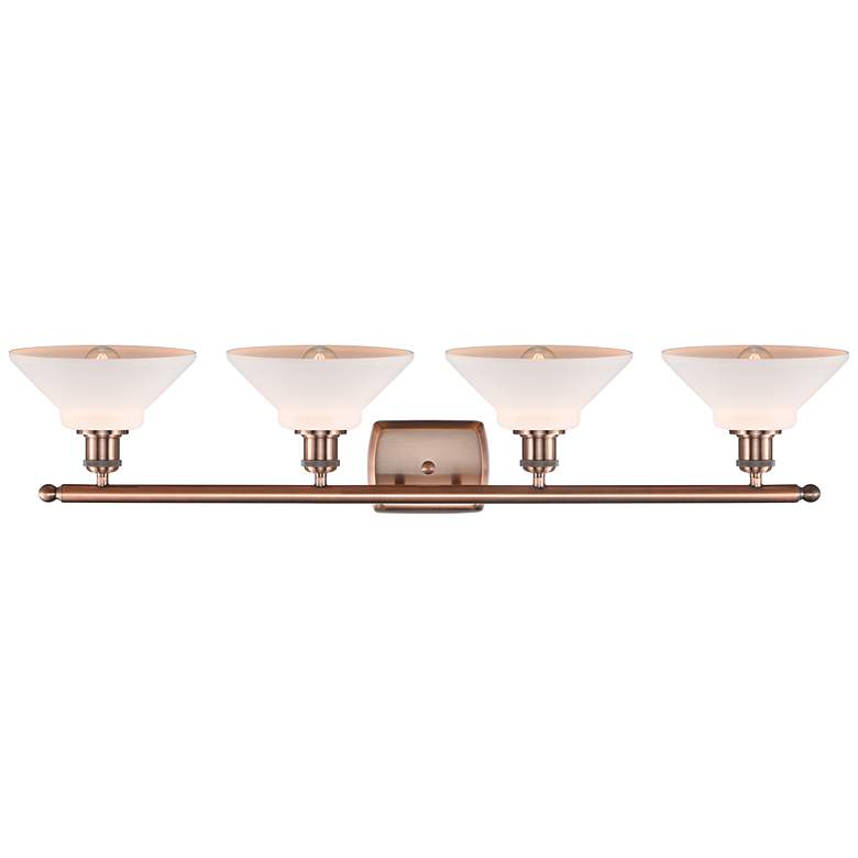 Image 2 Orwell 36" 4-Light Antique Copper Bath Light w/ Matte White Shade more views