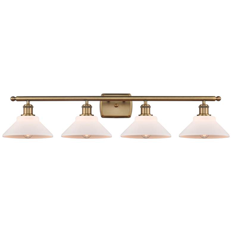 Image 1 Orwell 36" 4-Light Brushed Brass Bath Light w/ Matte White Shade