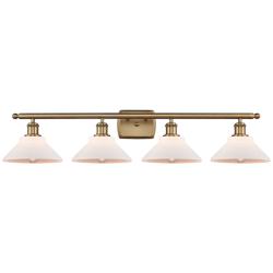 Orwell 36" 4-Light Brushed Brass Bath Light w/ Matte White Shade