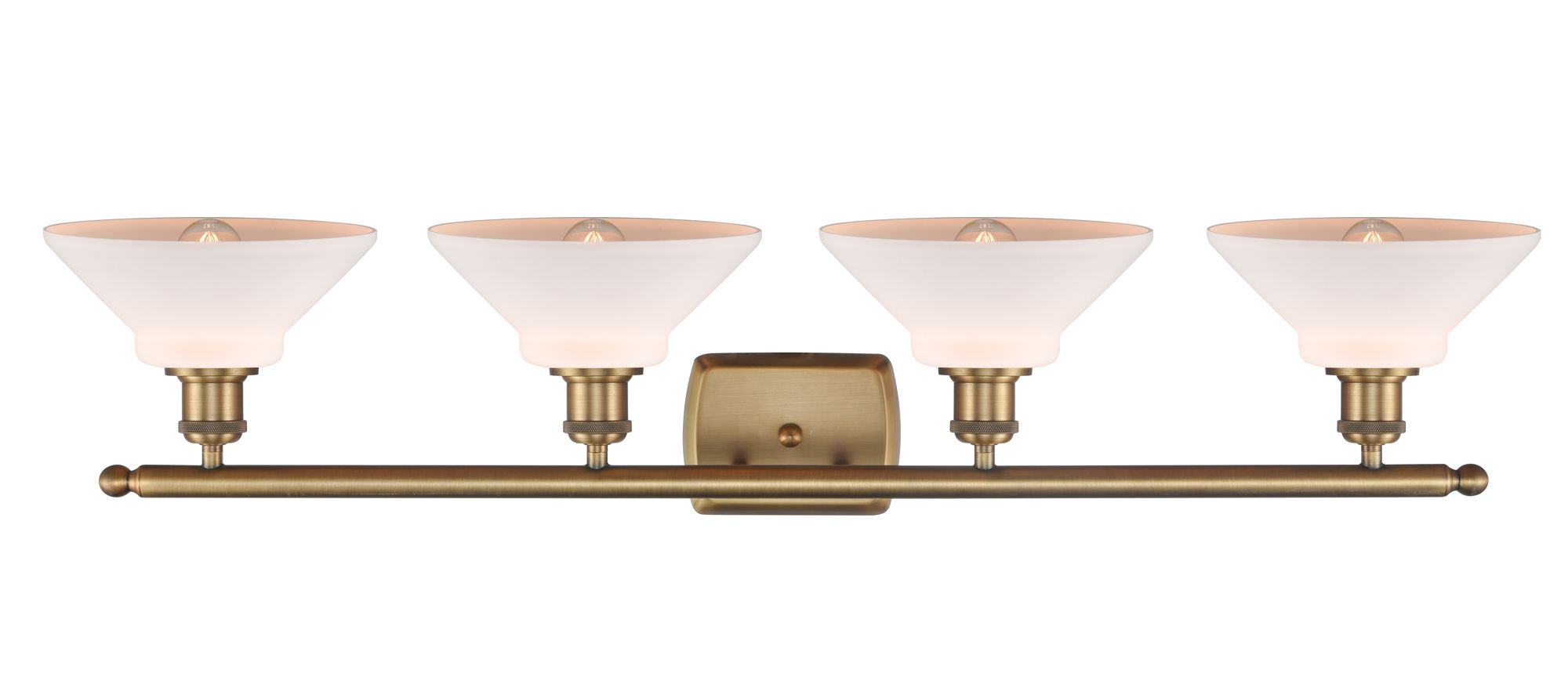 Image 2 Orwell 36" 4-Light Brushed Brass Bath Light w/ Matte White Shade more views