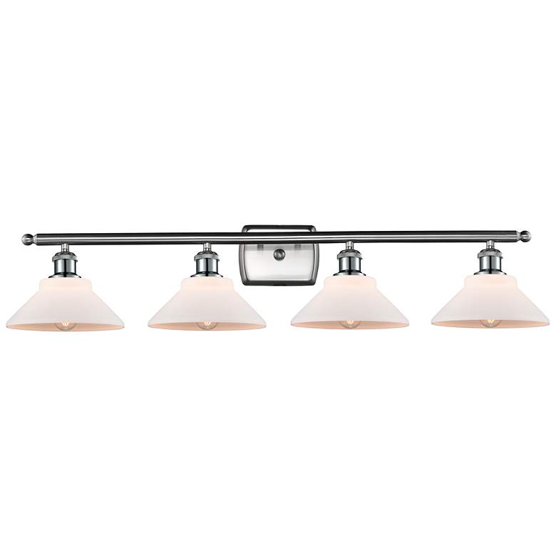 Image 1 Orwell 36" 4-Light Brushed Satin Nickel Bath Light w/ Matte White Shad