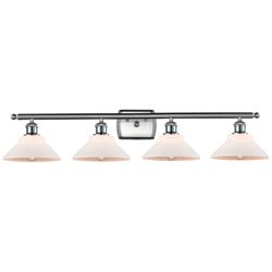 Orwell 36" 4-Light Brushed Satin Nickel Bath Light w/ Matte White Shad