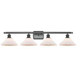 Orwell 36" 4-Light Matte Black Bath Light w/ Matte White Shade
