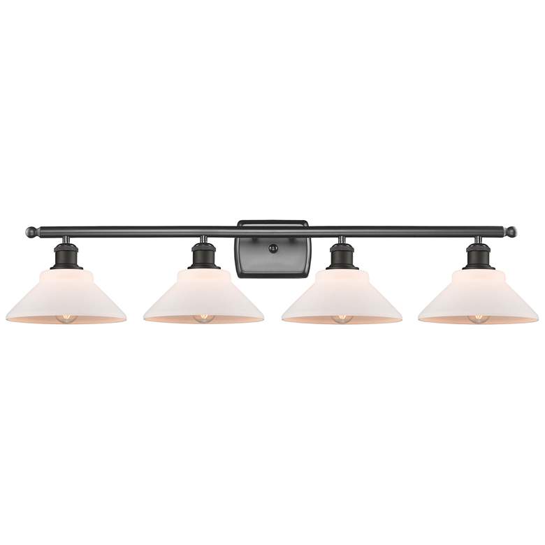 Image 1 Orwell 36" 4-Light Oil Rubbed Bronze Bath Light w/ Matte White Shade