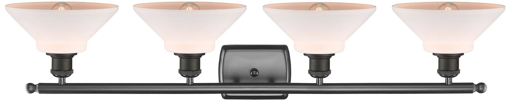 Image 2 Orwell 36" 4-Light Oil Rubbed Bronze Bath Light w/ Matte White Shade more views