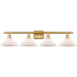Orwell 36" 4-Light Satin Gold Bath Light w/ Matte White Shade