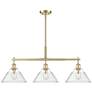 1_Orwell 36"W Brushed Champagne 3-Light Pendant w/ Clear Glass