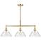 Orwell 36"W Brushed Champagne 3-Light Pendant w/ Clear Glass