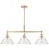 Orwell 36"W Brushed Champagne 3-Light Pendant w/ Clear Glass