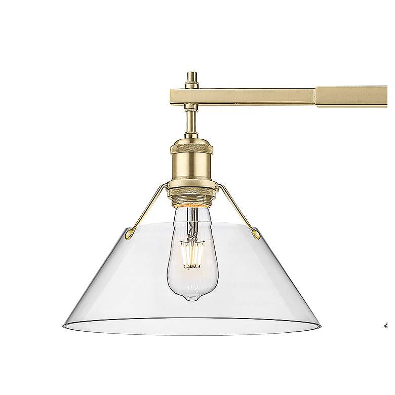 Image 2 Orwell 36"W Brushed Champagne 3-Light Pendant w/ Clear Glass more views