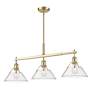 3_Orwell 36"W Brushed Champagne 3-Light Pendant w/ Clear Glass more views