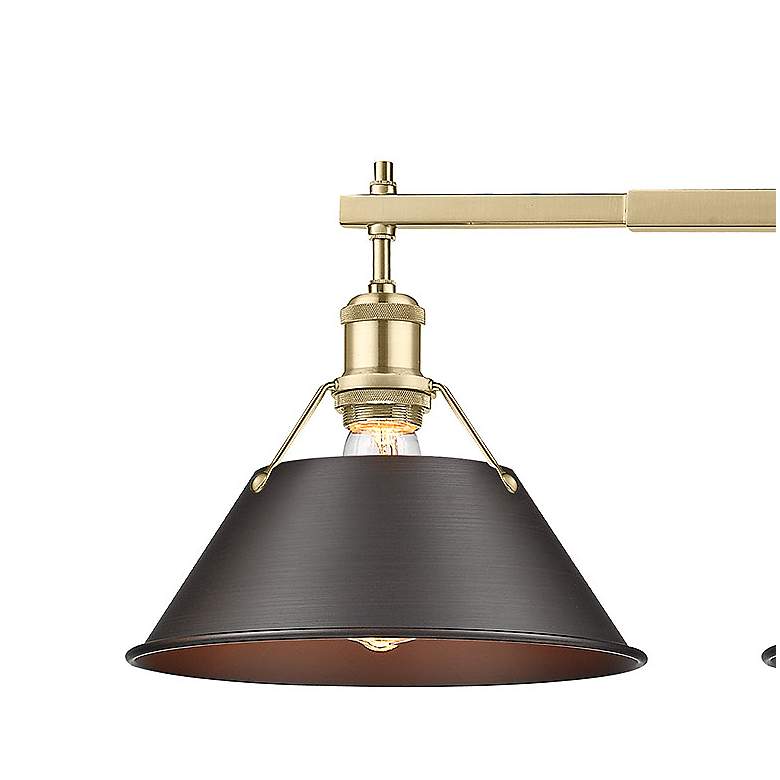 Image 2 Orwell 36"W Brushed Champagne Bronze 3-Light Linear Pendant more views