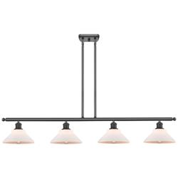 Orwell 48" Wide 4 Light Bronze Stem Hung Island Light w/ Matte White S