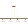 Orwell 48" Wide 4 Light Brushed Brass Stem Hung Island Light w/ White