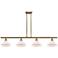 Orwell 48" Wide 4 Light Brushed Brass Stem Hung Island Light w/ White