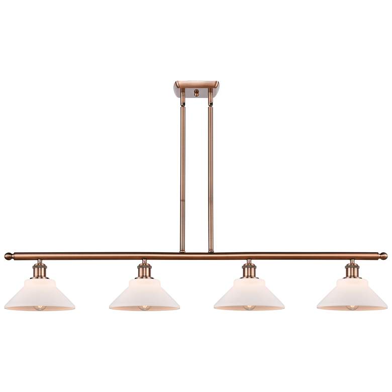 Image 1 Orwell 48" Wide 4 Light Copper Stem Hung Island Light w/ Matte White S