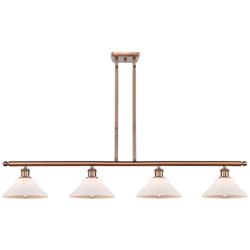 Orwell 48" Wide 4 Light Copper Stem Hung Island Light w/ Matte White S