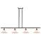 Orwell 48"W 4 Light Brushed Nickel Stem Hung Island Light w/ White Sha