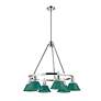 2_Orwell 6-Light Chandelier in Chrome with Pine Green more views