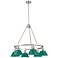 Orwell 6-Light Chandelier in Pewter with Pine Green
