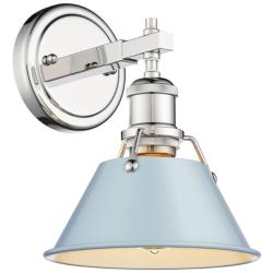 Orwell 7.5&quot; Wide 1-Light Chrome Wall Sconce with Seafoam Shade
