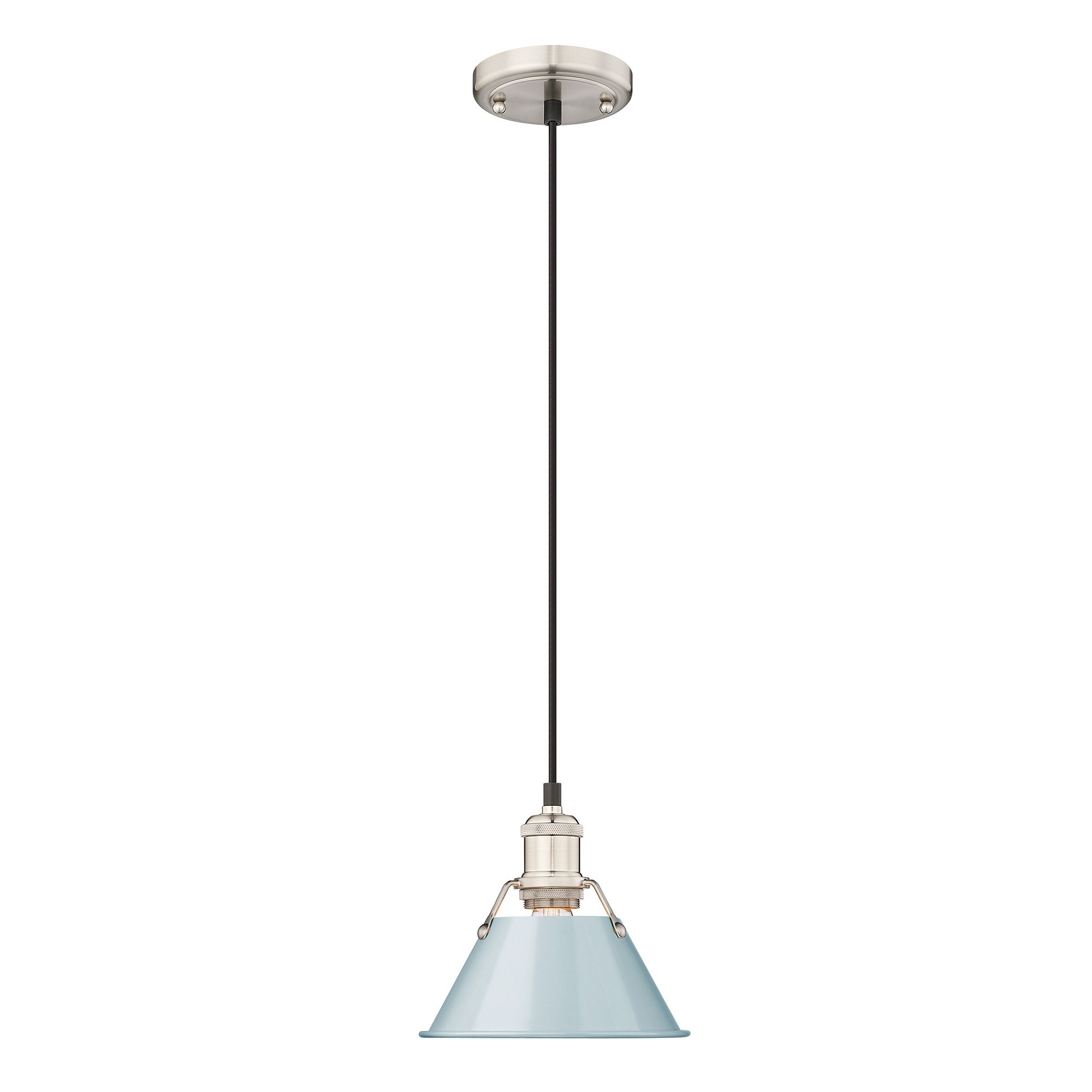 Image 3 Orwell 7.5" Wide 1-Light Pewter Mini Pendant with Seafoam Shade more views