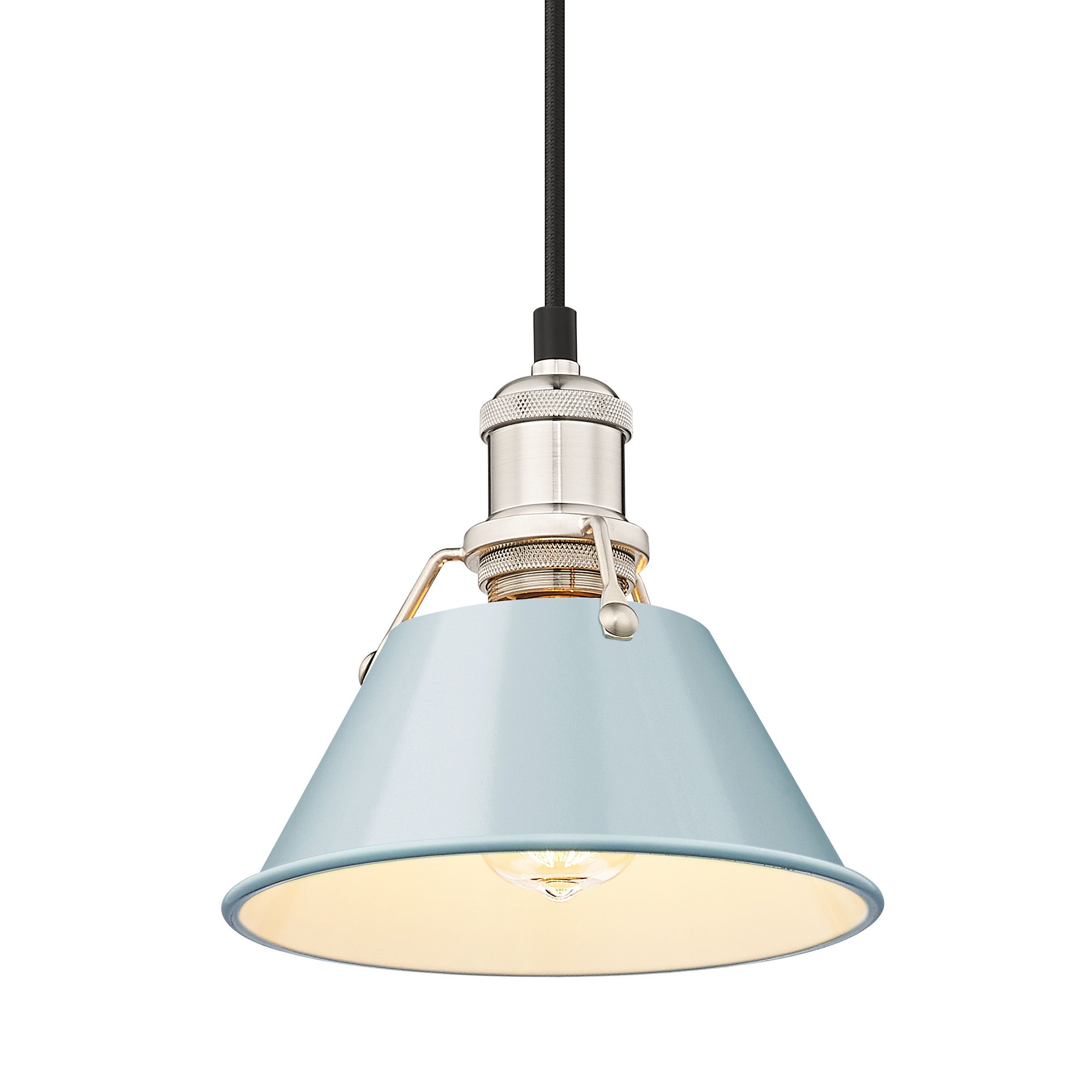 Image 4 Orwell 7.5" Wide 1-Light Pewter Mini Pendant with Seafoam Shade more views