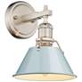 Orwell 7.5" Wide 1-Light Pewter Wall Sconce with Seafoam Shade
