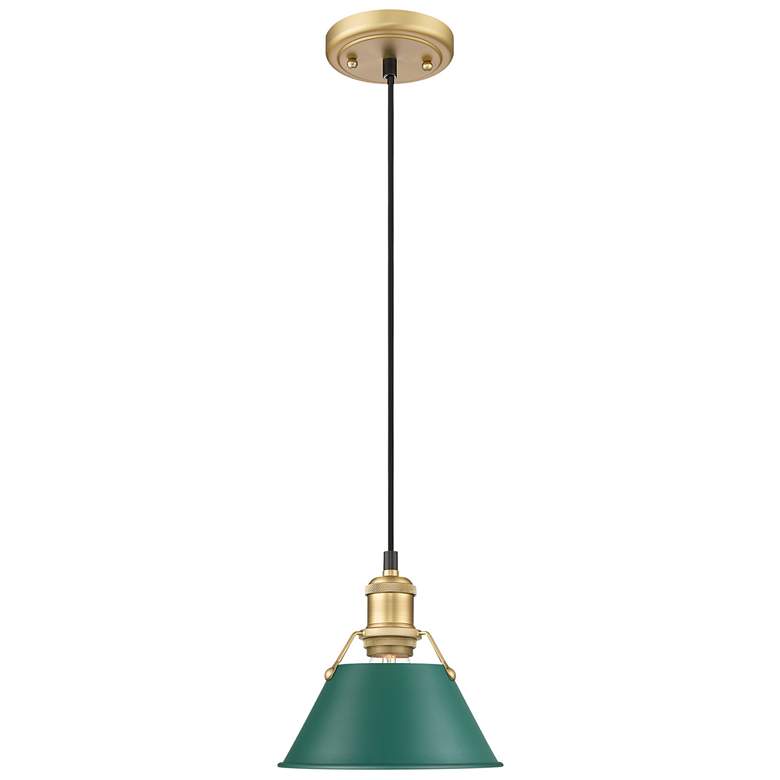 Image 1 Orwell 7.5" Wide Small Pendant in Brushed Champagne Bronze with Pine G