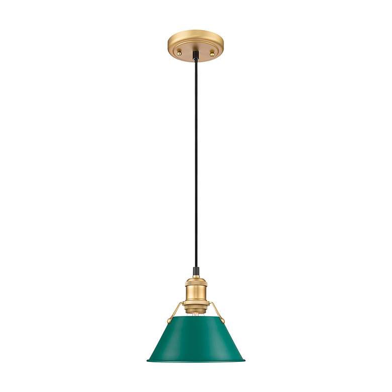 Image 2 Orwell 7.5" Wide Small Pendant in Brushed Champagne Bronze with Pine G more views