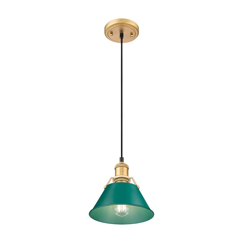 Image 3 Orwell 7.5" Wide Small Pendant in Brushed Champagne Bronze with Pine G more views