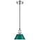 Orwell 7.5" Wide Small Pendant in Chrome with Pine Green